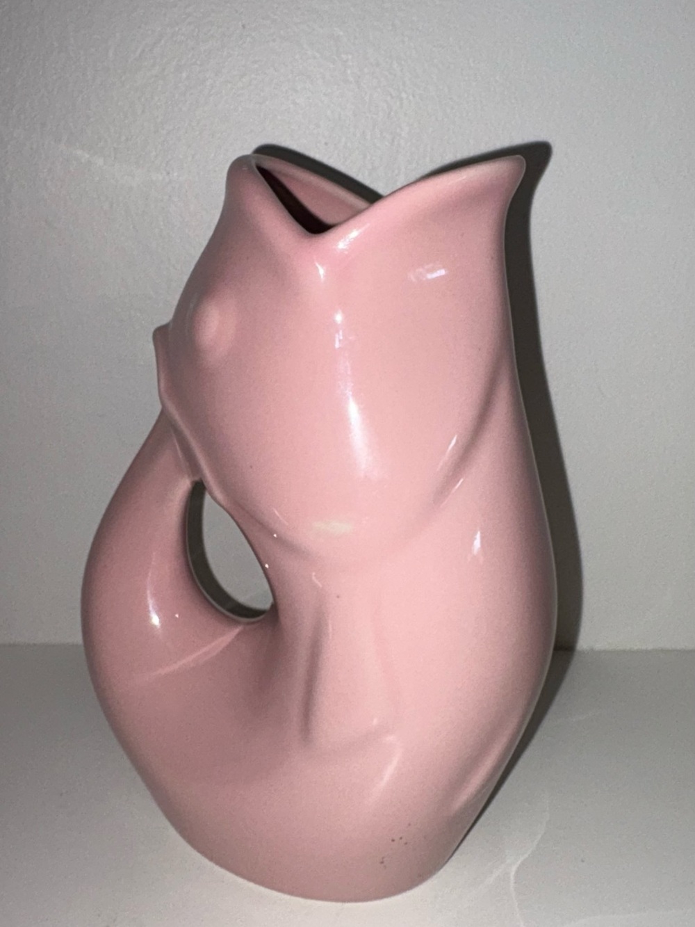 Pink Gurgle Pot Ceramic Vase - Home Art Accent water vase